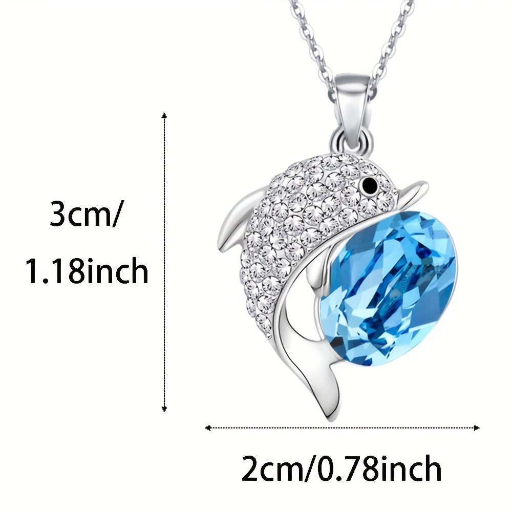 Sapphire Dolphin Pendant Necklace