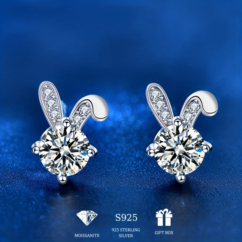 Women Easter Moissanite Ear Stud Earrings