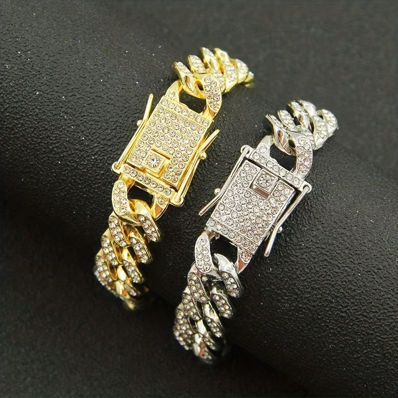 Gitter Hip-hop Style Golden Chain Necklace