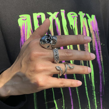 Men's KISS WIFE Vintage Silver Punk Rings