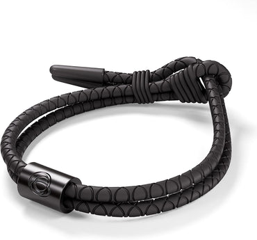 Men's Adjustable Silicone Braided Rope Bracelet