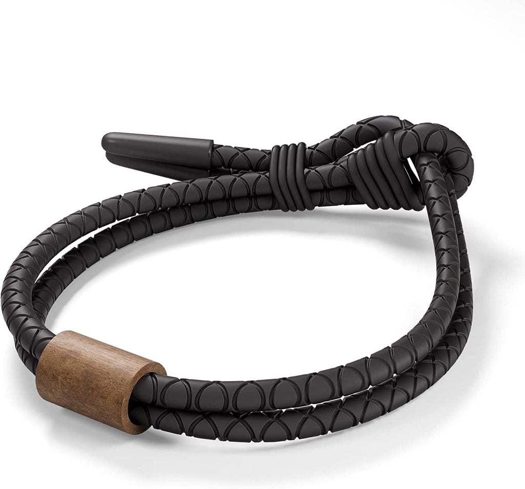 Men's Adjustable Silicone Braided Rope Bracelet