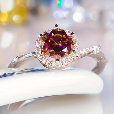 Gemstone Red Moissanite Ring