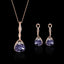 Simple Crystal Pendant Necklace Earring Set