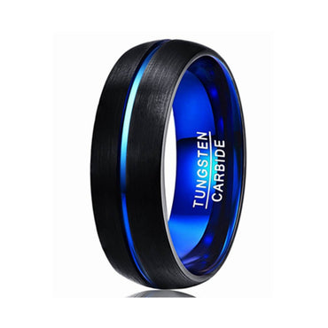 Black Round Frosted Blue Ring