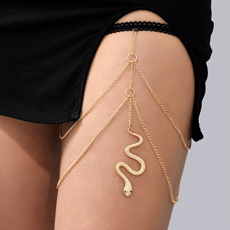 Women's Snake Shape Tassel Body Leg Chain