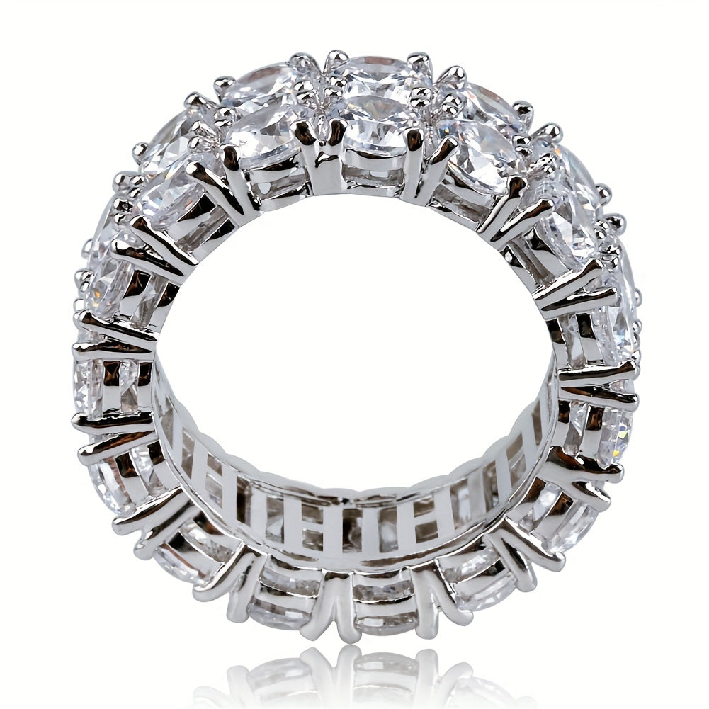 Iced Out Diamond Eternity Wedding Ring
