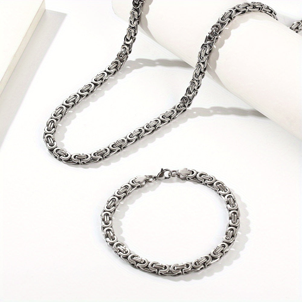 Men's 304 Stainless Steel Hip-hop Necklace Bracelet