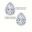 Women Silver Moissanite Teardrop Earrings