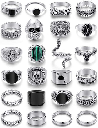 Men's KISS WIFE Vintage Silver Punk Rings