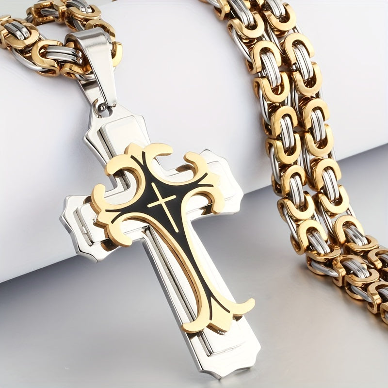 Men's Vintage Cross Pendant Necklace