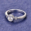 Gemstone Three Stone Zircon Decor Ring