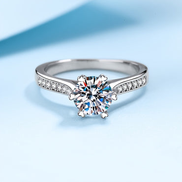 Women Time To Run Silver Moissanite Ring