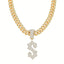 Rhinestone Letter "S" Pendant Necklace