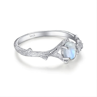 Moonstone Sterling Minimalist Statement Ring