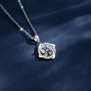 Women Moissanite Pendant Chain Wedding Necklace