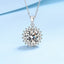 Women Moissanite Pendant Silver Chain Sunflower Diamond Necklace