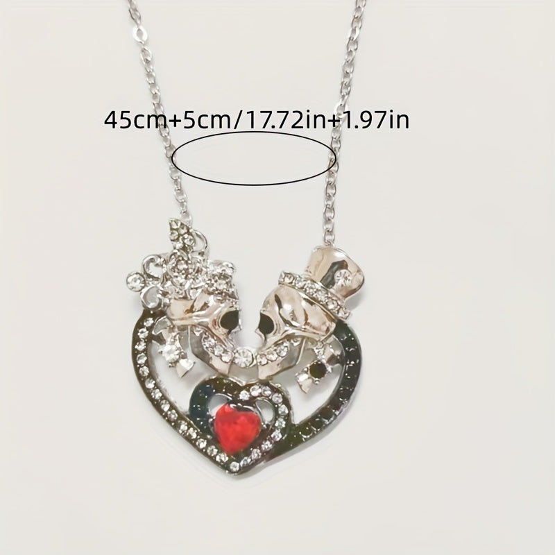 Gothic Skull Heart Shaped Clavicle Halloween Necklace