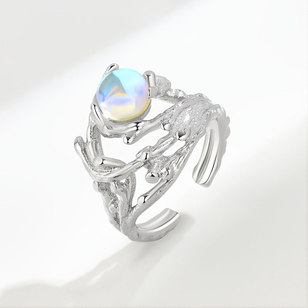 Moonstone Adjustable Open Ring