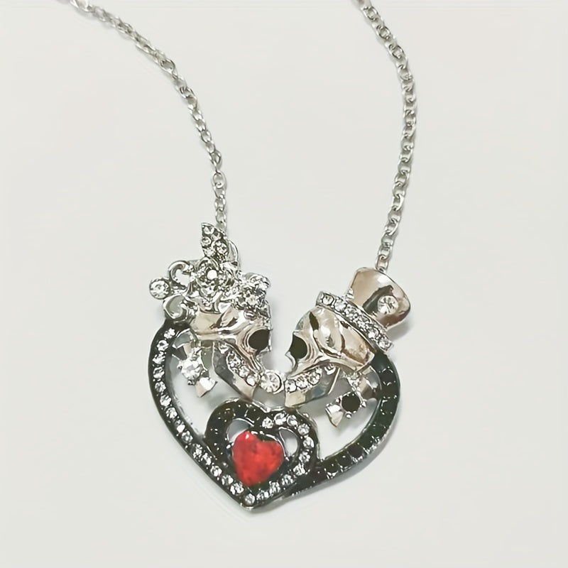 Gothic Skull Heart Shaped Clavicle Halloween Necklace