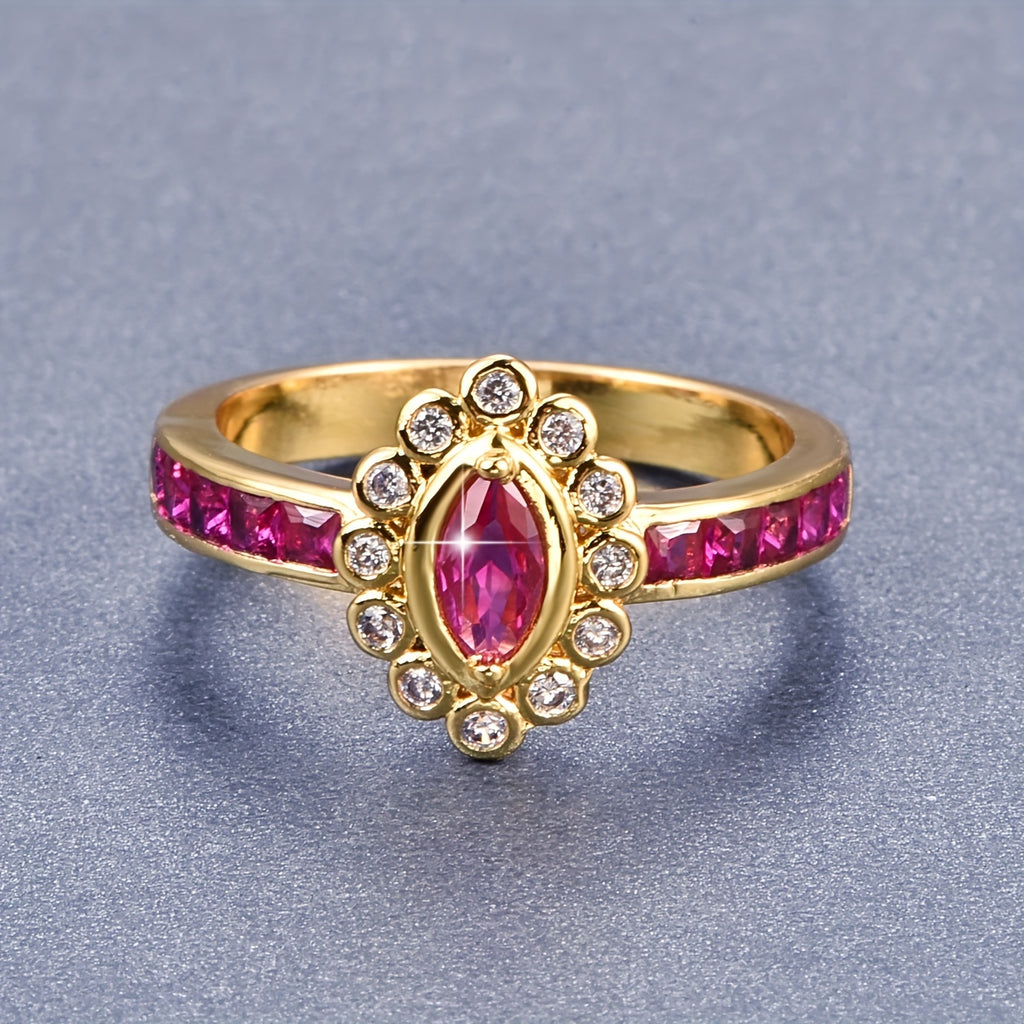 Vintage Light Luxury Zircon Marquise Ring