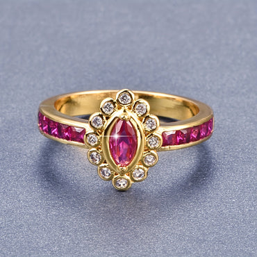 Vintage Light Luxury Zircon Marquise Ring