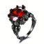 Gothic Inlaid Scarlet Zircon Skull Ring