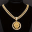 Rhinestone Lion Pendant With Tennis Chain Necklace