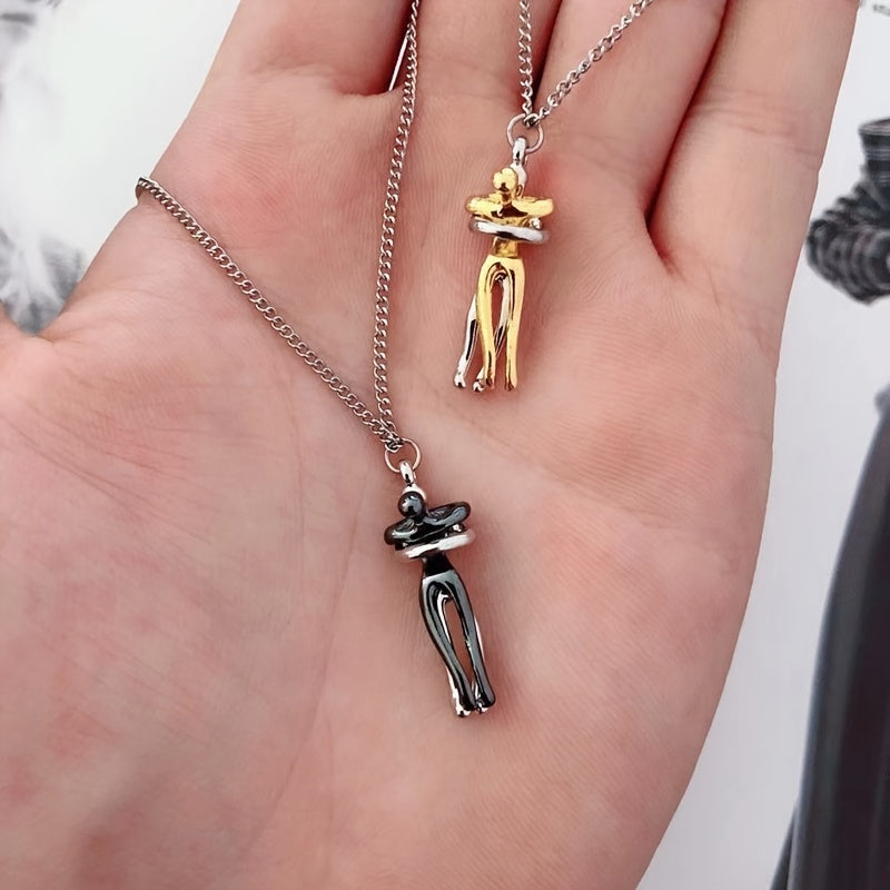 Couple Hug Pendant Necklace