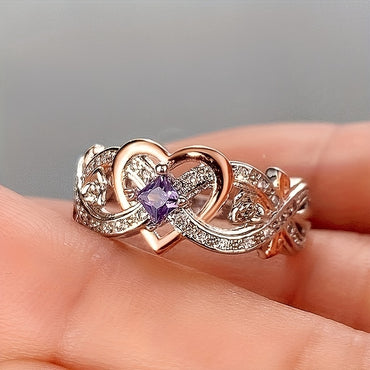 Purple Zircon Wedding Ring