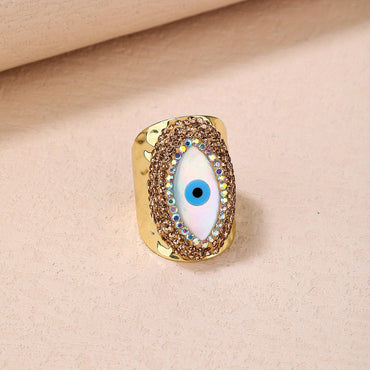 Wide Band Or Wrap Evil Eye Ring