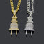 Cuban Link Chain Plug Pendant Necklace