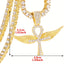 Hip Hop Iced Out Cross Wing Pendant Necklaces