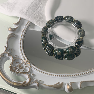 Men's Green Beaded Bracelet Nobleman Beaded Jewelry