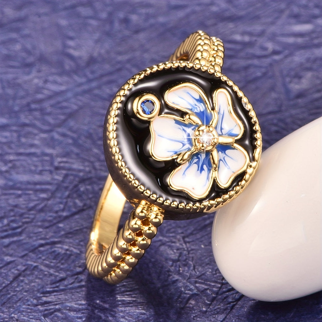 Vintage Round Shaped Lotus Ring