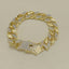 Golden Zircon Cuban Chain Domineering Bracelet