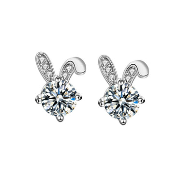 Women Easter Moissanite Ear Stud Earrings