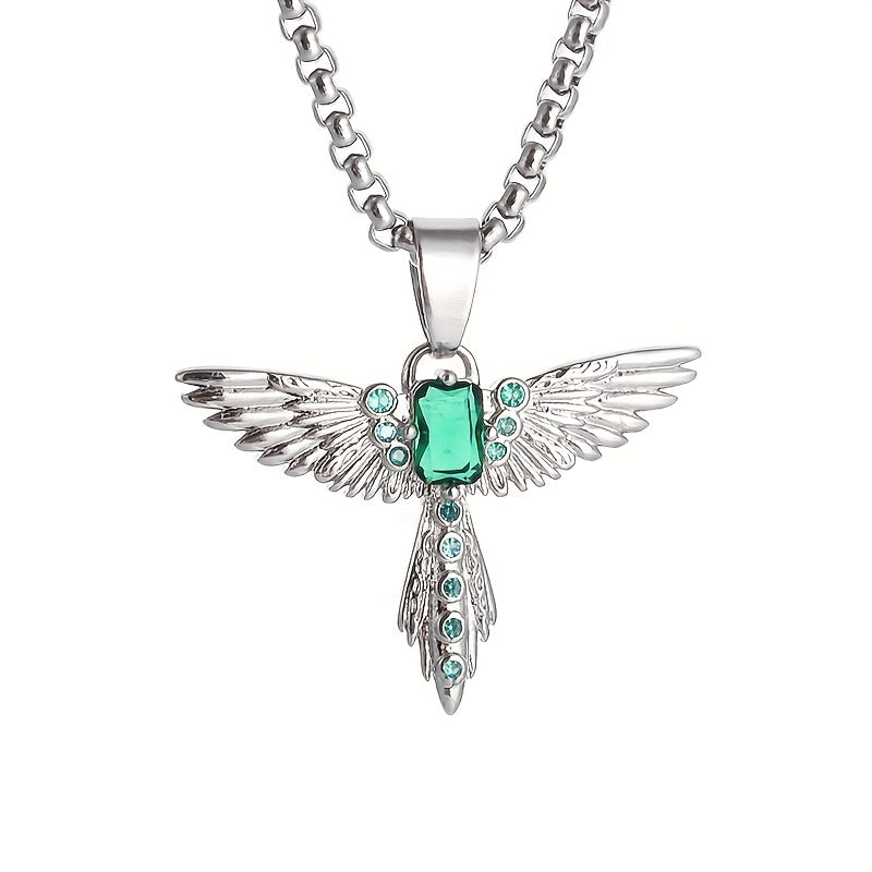 Green Stone Bird Gemstone Necklace