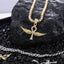 Hip Hop Iced Out Cross Wing Pendant Necklaces