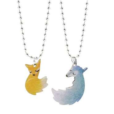 Steel Fox And Wolf Pendant Necklaces