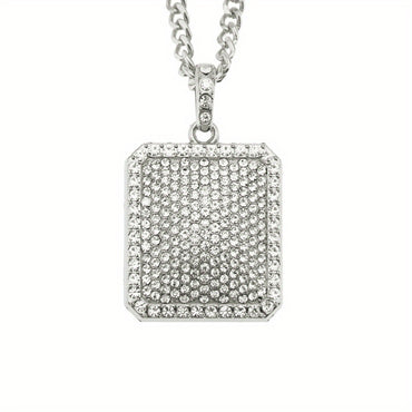 Heavy-duty Full Diamond Card Pendant Necklace