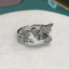 Silvery Bird-Shaped Opening Ring