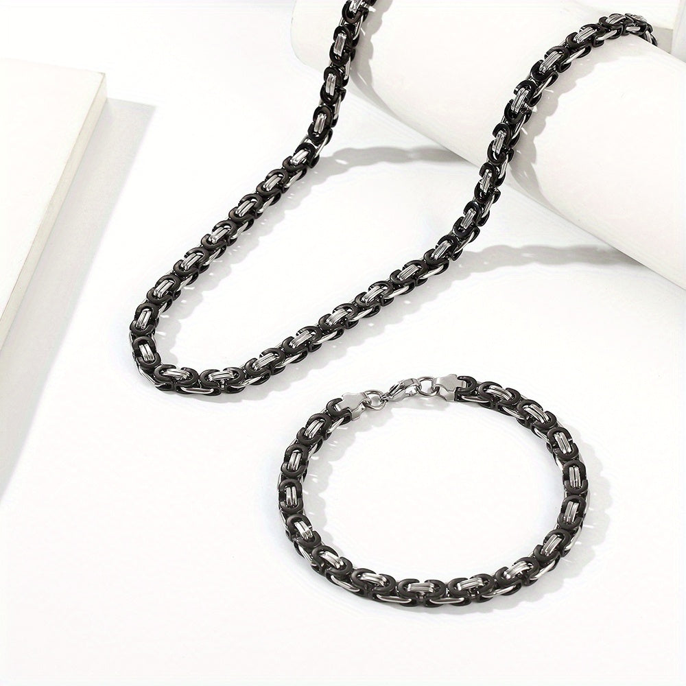 Men's 304 Stainless Steel Hip-hop Necklace Bracelet
