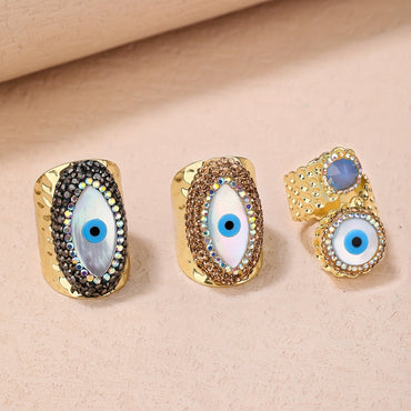Wide Band Or Wrap Evil Eye Ring