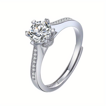 Women Time To Run Silver Moissanite Ring