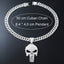 Men's Cuban Link Chain Skull Pendant Necklace