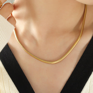 Geometric Snake Bone Chain Necklace