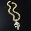 Men's Cuban Link Chain Skull Pendant Necklace