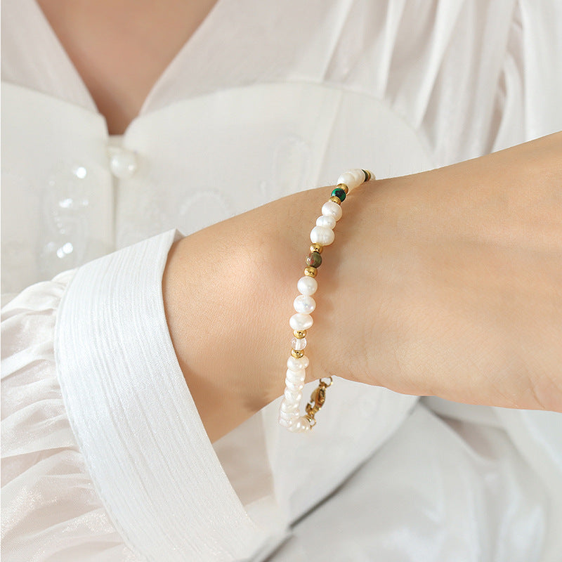 Bohemian Vintage Pearl Natural Stone Bracelet