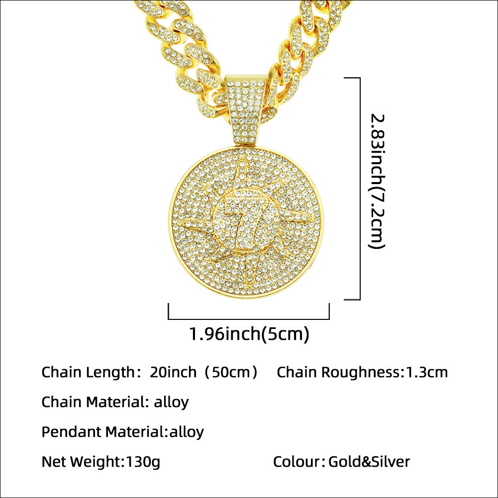 Cuban Link Chain Disc Pendant Pendant Necklace